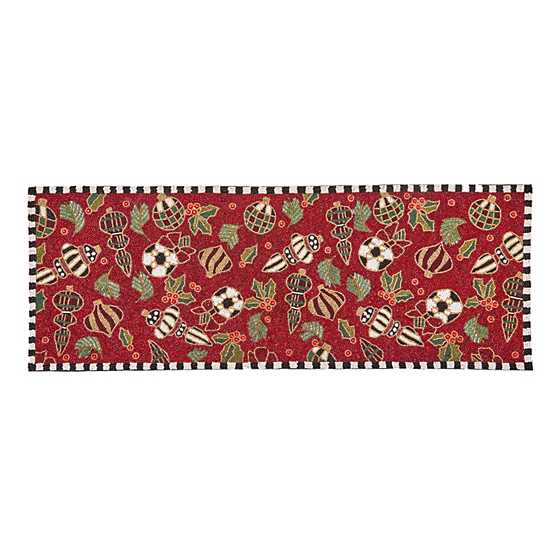 MacKenzie-Childs - Deck the Halls Red Beaded Table Runner