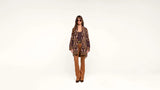 L'AGENCE- Jair Jacquard Fringe Cardigan- Java Burgundy Multi