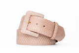 W. Kleinberg Glazed Python Belt in Pastel Pink