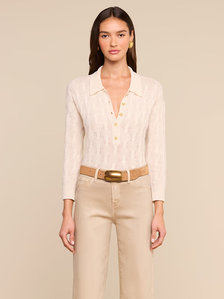 L'AGENCE- Airy 3/4 Sleeve Sweater- Ivory