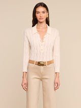 L'AGENCE- Airy 3/4 Sleeve Sweater- Ivory