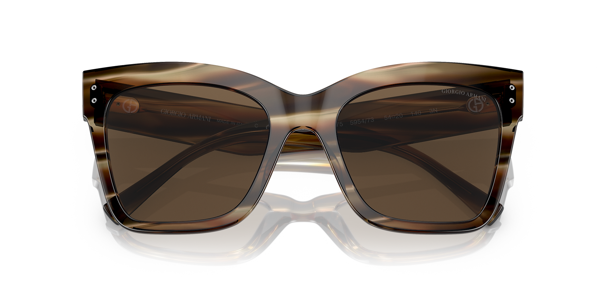 Giorgio Armani - Striped Brown w Dark Brown Sunglasses