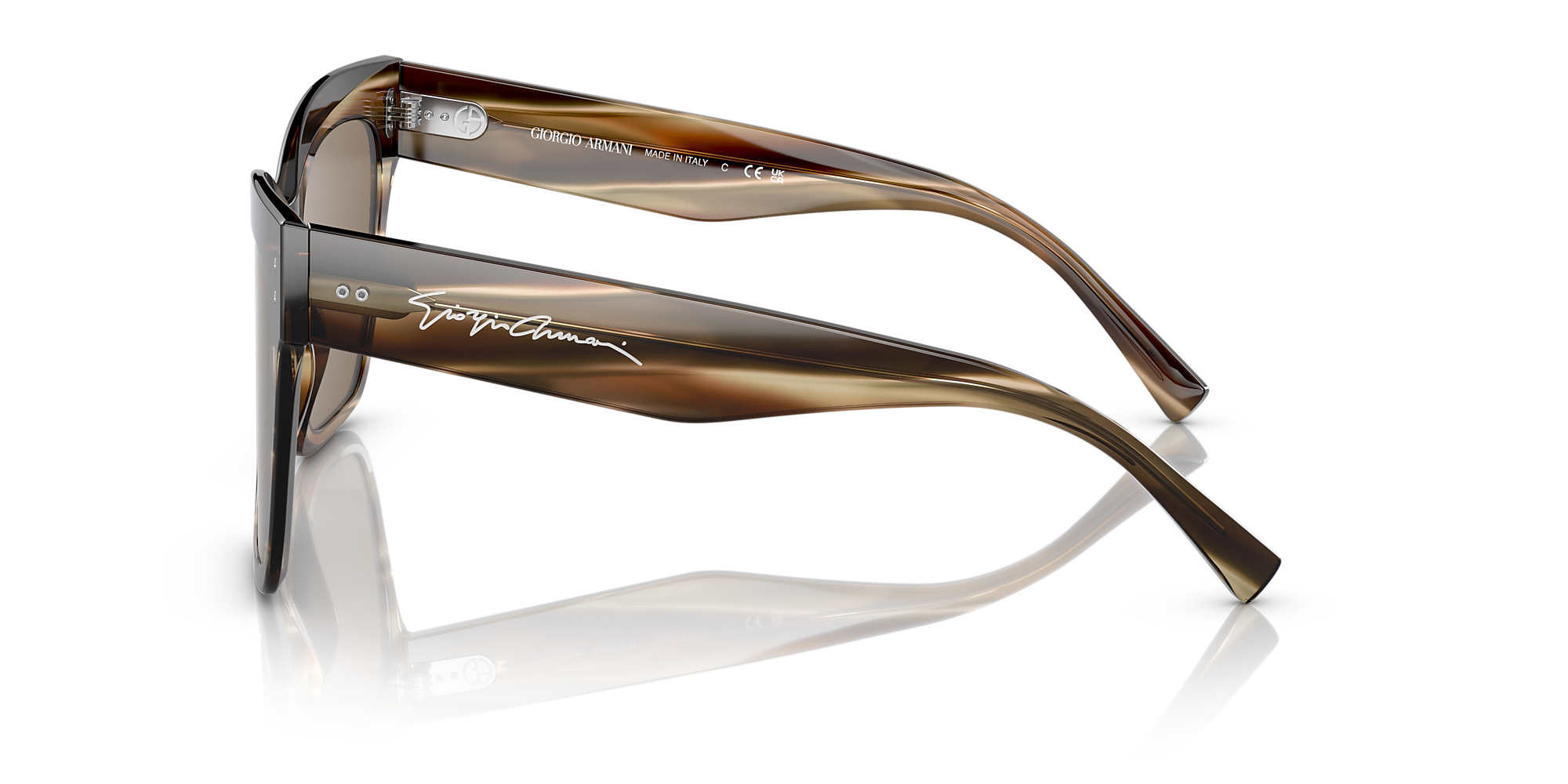 Giorgio Armani - Striped Brown w Dark Brown Sunglasses