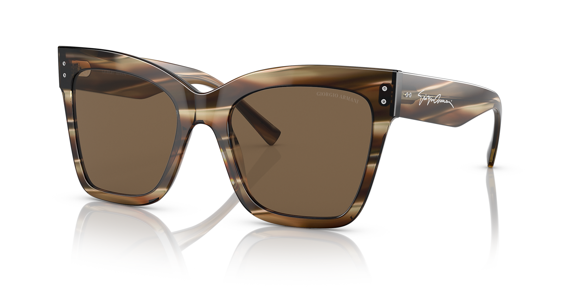 Giorgio Armani - Striped Brown w Dark Brown Sunglasses
