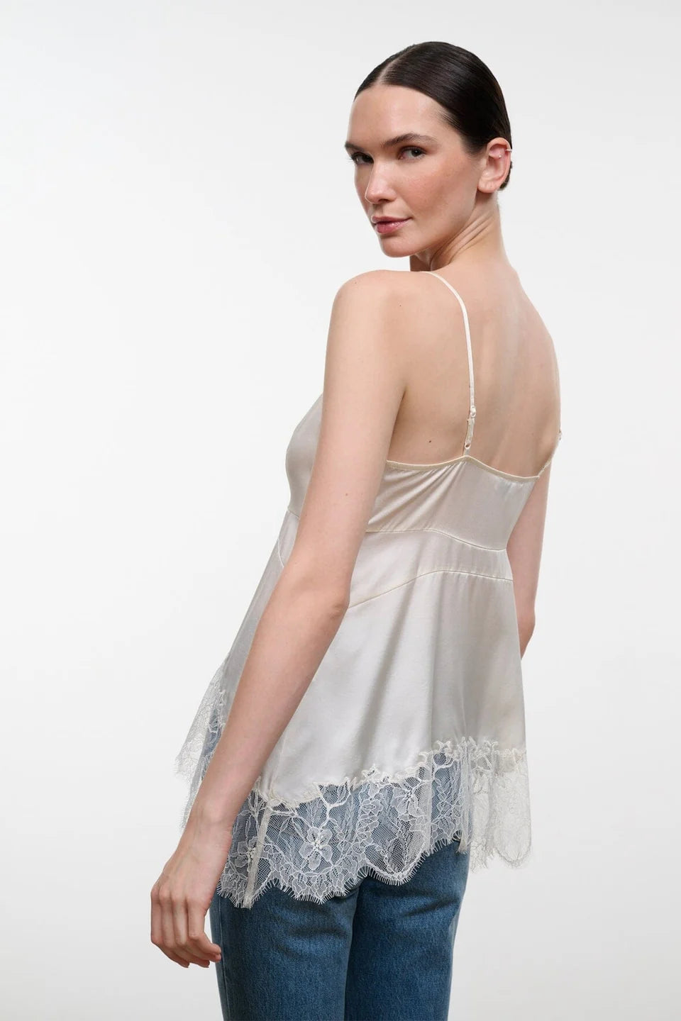STAUD- Lina Silk Top- Ivory