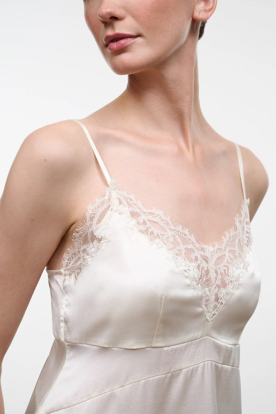 STAUD- Lina Silk Top- Ivory