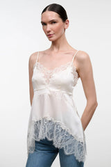 STAUD- Lina Silk Top- Ivory
