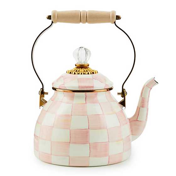 MacKenzie-Childs - Rosy Check 2 Quart Tea Kettle