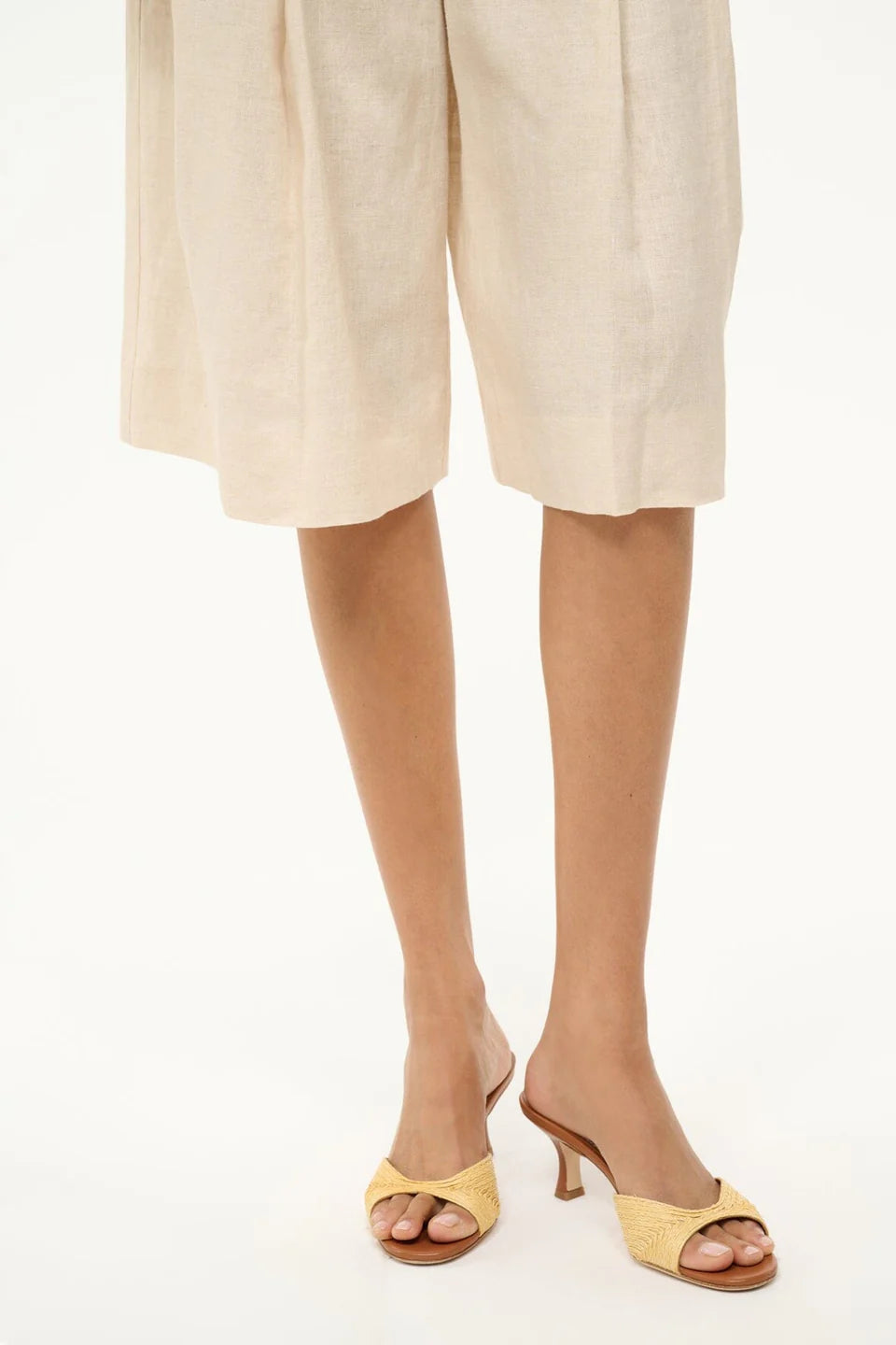 STAUD Brigitte Mule in Natural Raffia