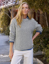 Frank & Eileen - Montecito Pullover Sweater - Ivory Camel Navy