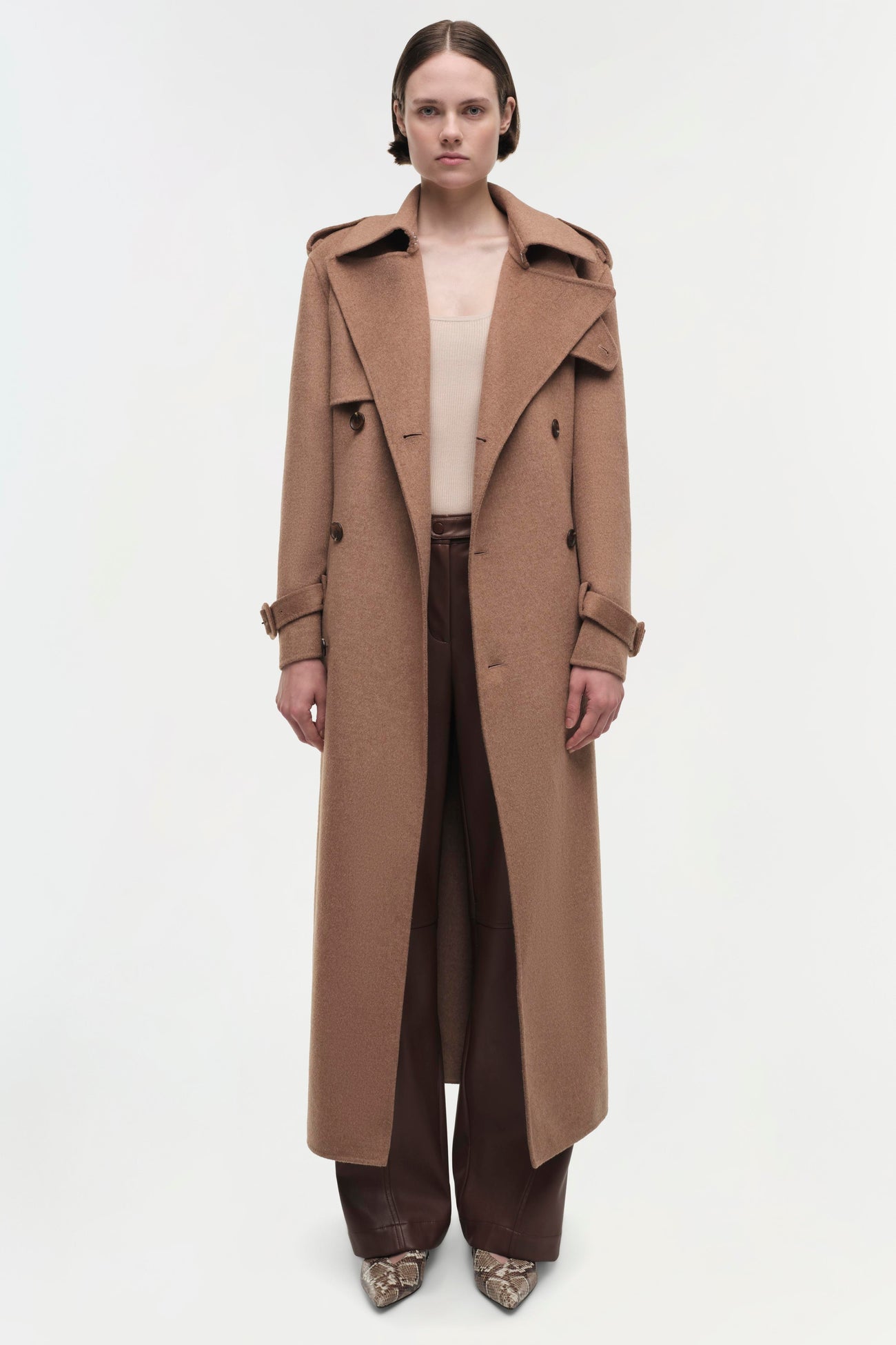 SIMKHAI - Rumi Belted Long Coat - Camel