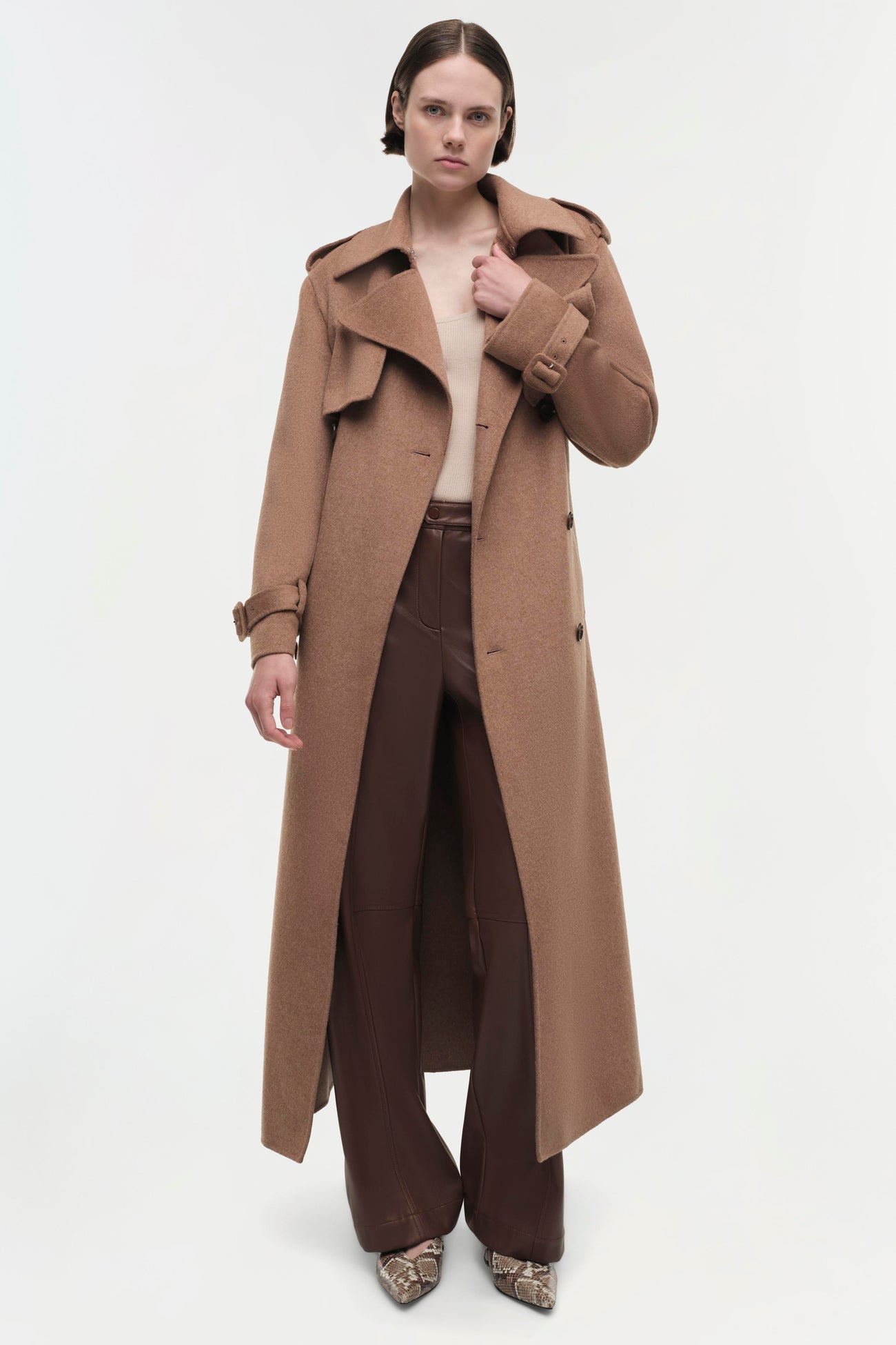 SIMKHAI - Rumi Belted Long Coat - Camel