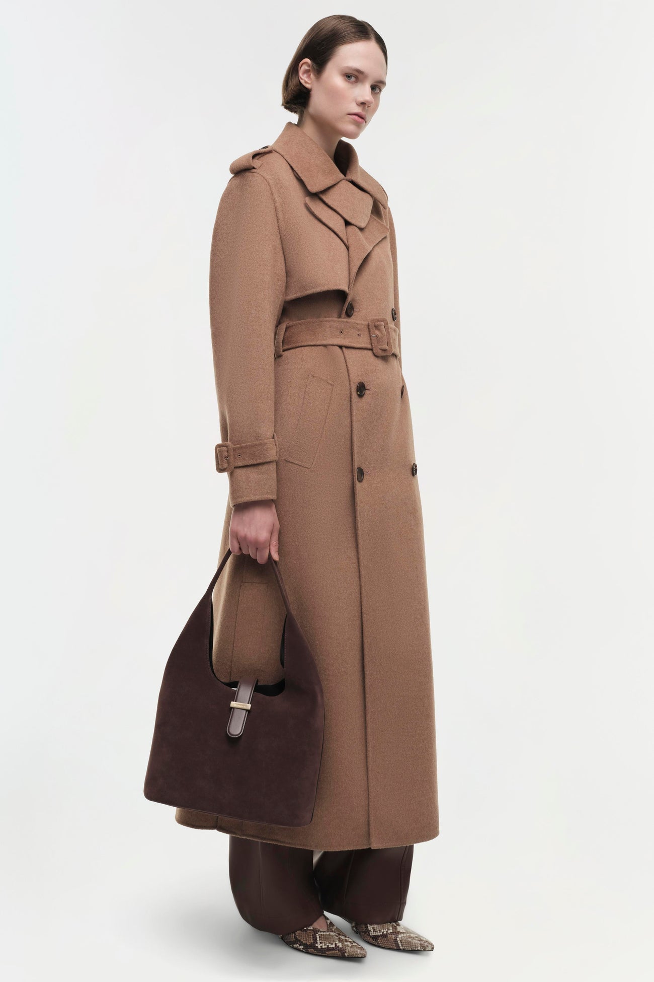 SIMKHAI - Rumi Belted Long Coat - Camel