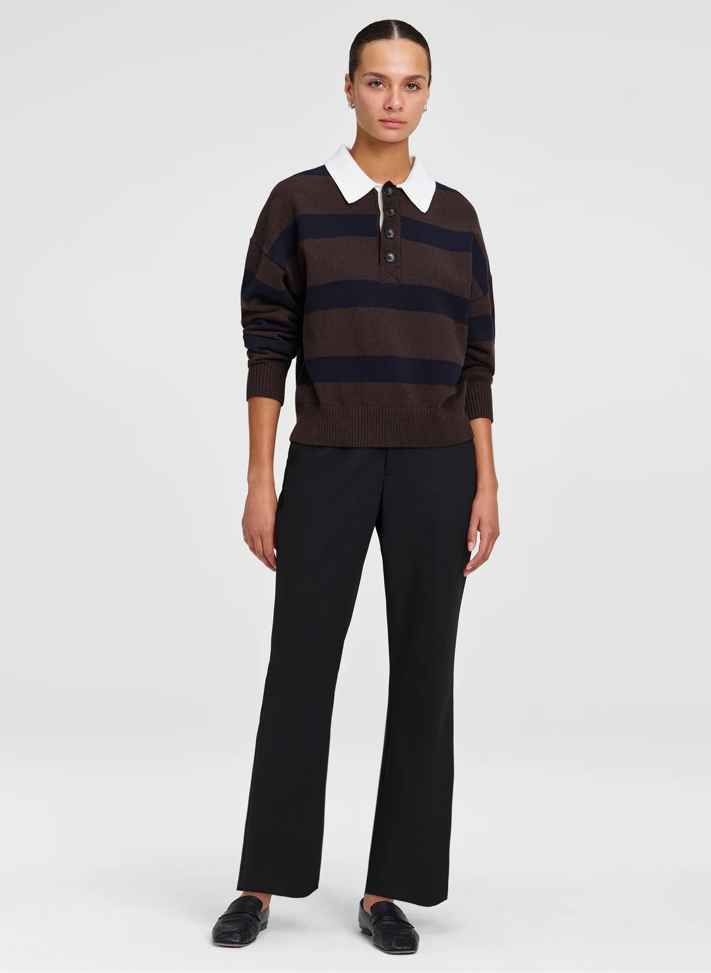 A.L.C.- Alexa Sweater- Dark Carob/ Deepest Navy