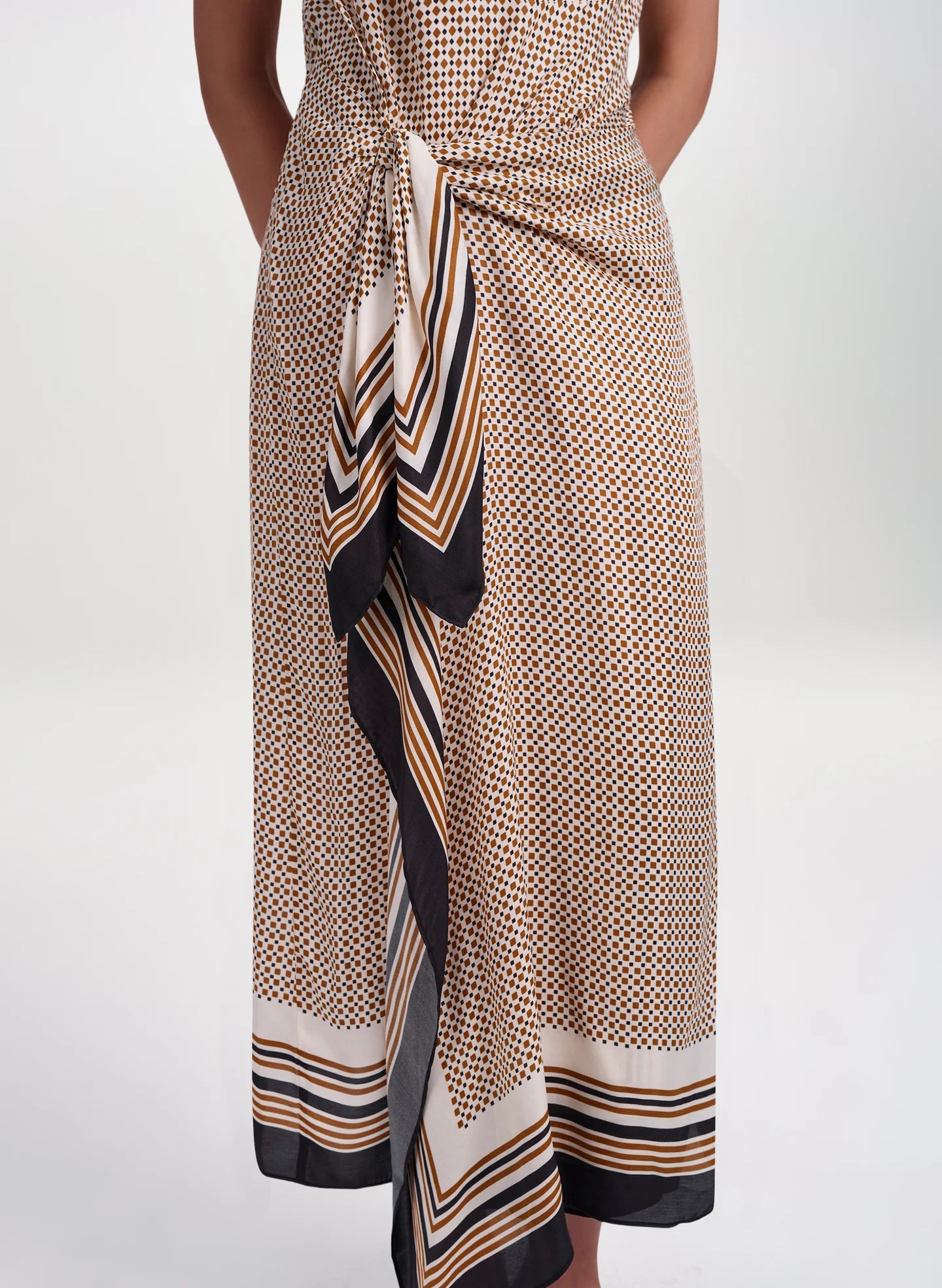 A.L.C. - Aliana Dress - Black/Caramel Dotted