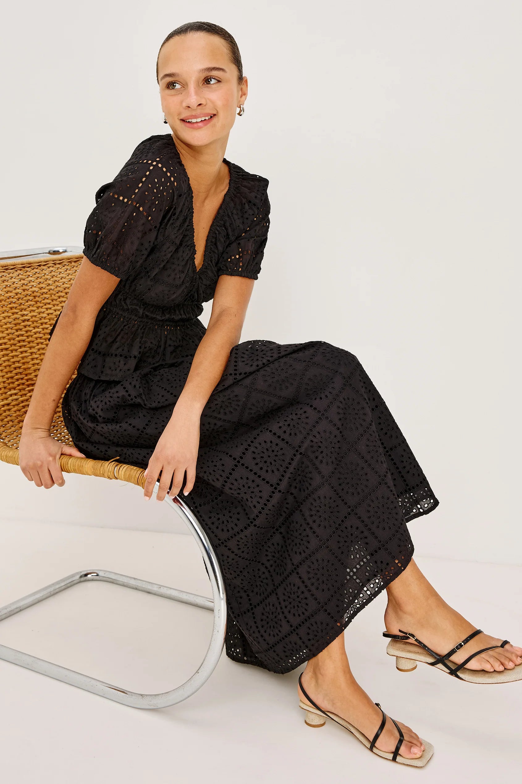 Rails - Argenta Top - Black Grid Embroidery