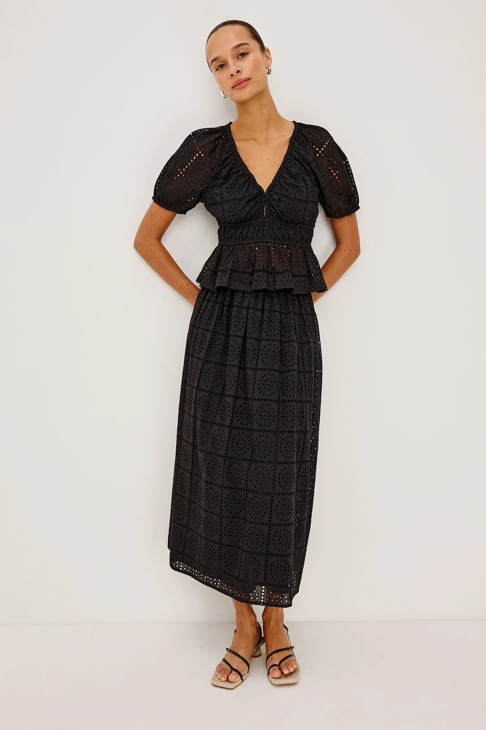 Rails - Argenta Top - Black Grid Embroidery