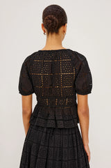 Rails - Argenta Top - Black Grid Embroidery