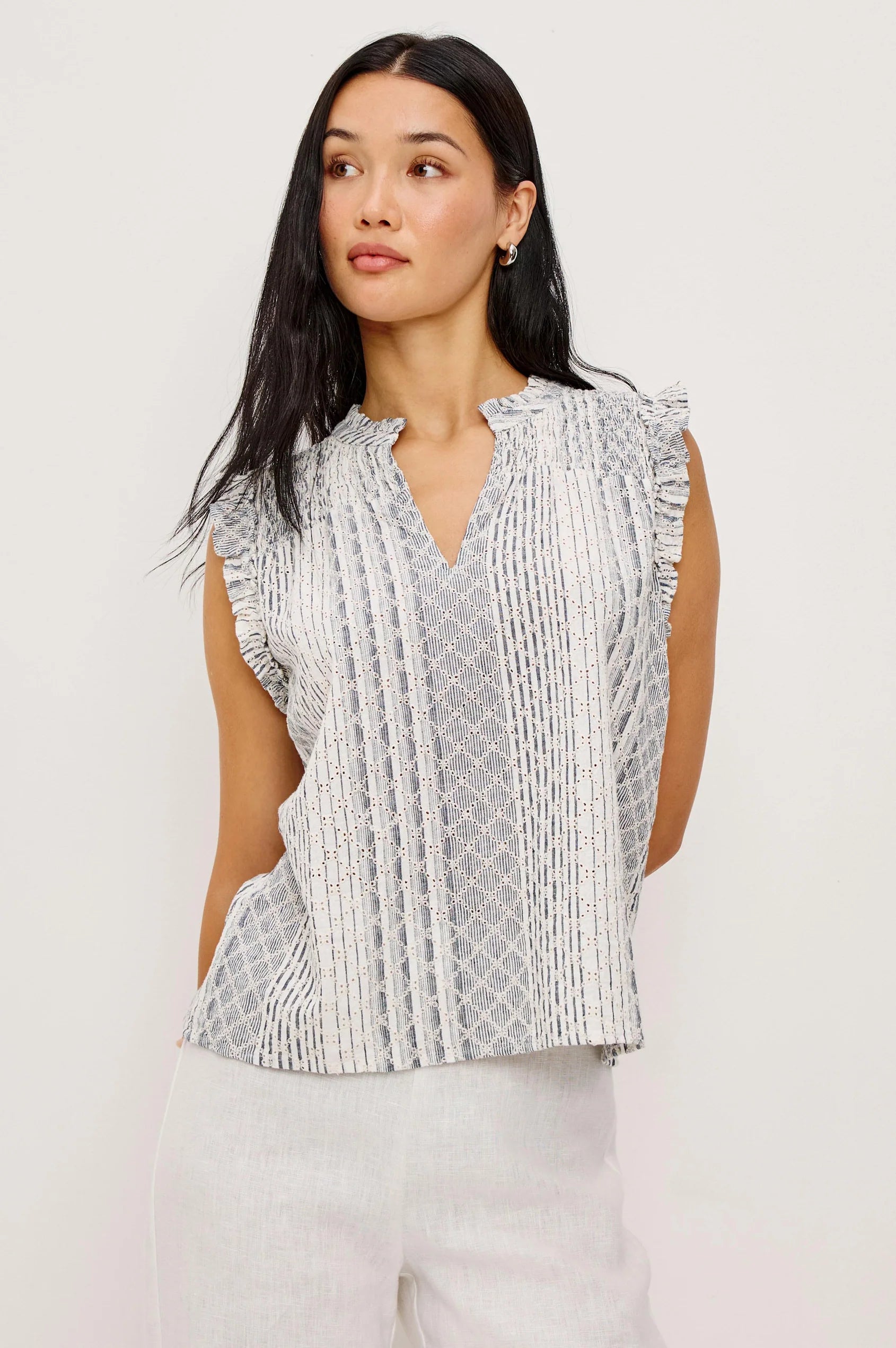 Rails - Arlene Top - Striped Eyelet