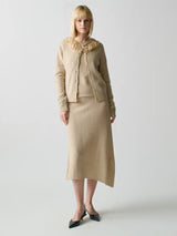 Lingua Franca - Brushed Wool A-Line Skirt - Linen