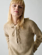 Lingua Franca - The End Guernsey Pullover - Linen