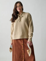 Lingua Franca - The End Guernsey Pullover - Linen