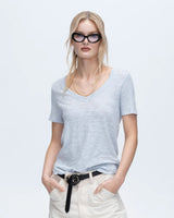 ATM Slub Classic short sleeve vneck tee blue