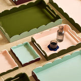 Addison Ross- 17x13 Scalloped Tray- Eau de Nil/ Khaki