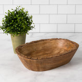 Heritage Lace - Small Artisan Wood Bark Oval Bowl - Natural