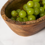 Heritage Lace - Small Artisan Wood Bark Oval Bowl - Natural