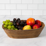 Heritage Lace - Small Artisan Wood Bark Oval Bowl - Natural