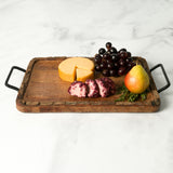 Heritage Lace - Small Artisan Wood Bark Rectangle Handled Charcuterie Tray - Mango