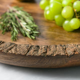 Heritage Lace - Artisan Wood 15" Bark Round Serving Tray - Smoky Mango