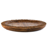 Heritage Lace - Artisan Wood 15" Bark Round Serving Tray - Smoky Mango