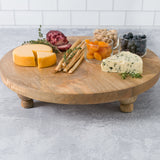 Heritage Lace - Artisan Wood Farmhouse Round Footed Serving Board - Mango