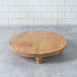 Heritage Lace - Artisan Wood Farmhouse Round Footed Serving Board - Mango