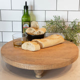 Heritage Lace - Artisan Wood Farmhouse Round Footed Serving Board - Mango