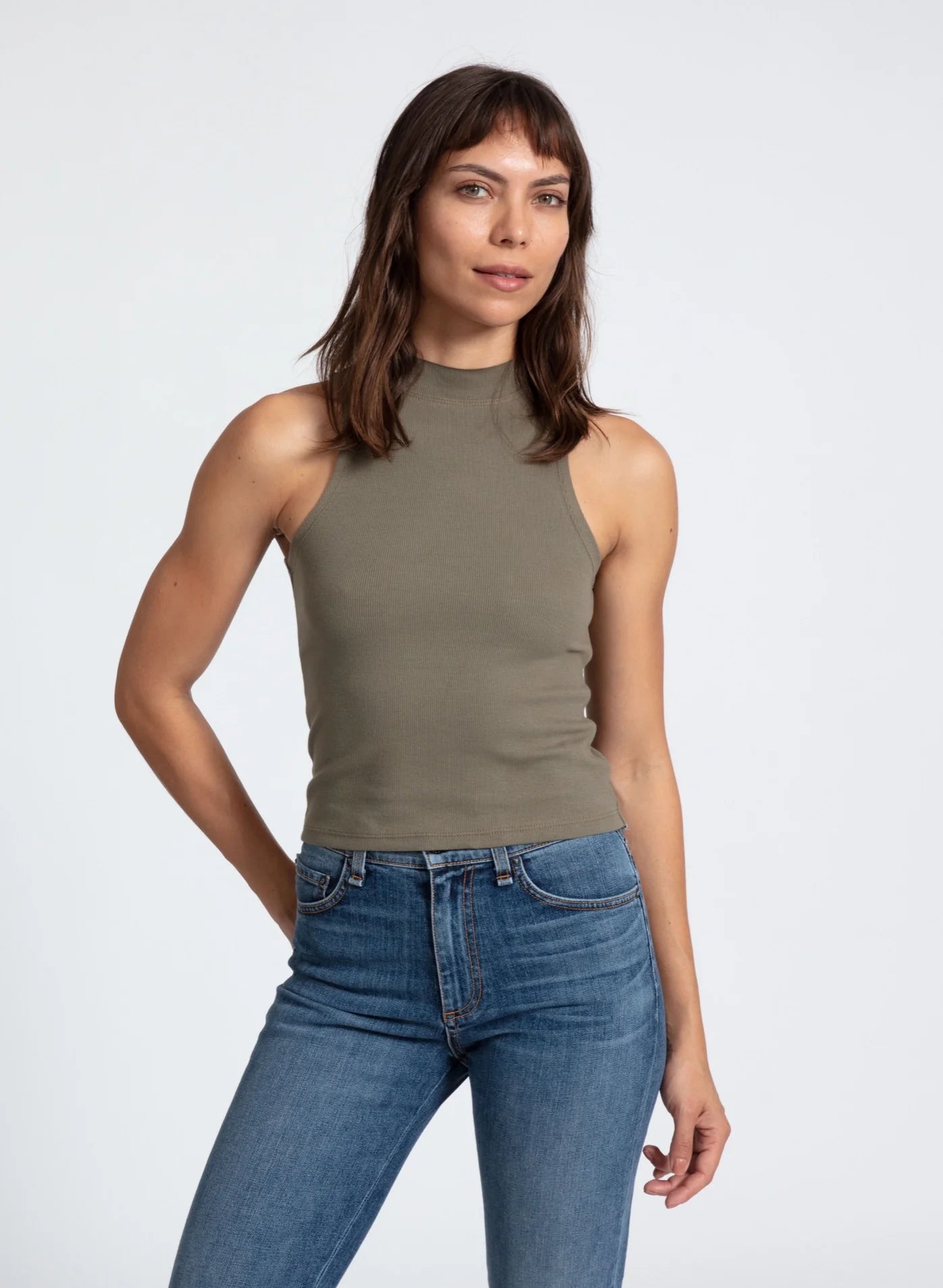 ASKK - Ribbed Mock Neck Tank