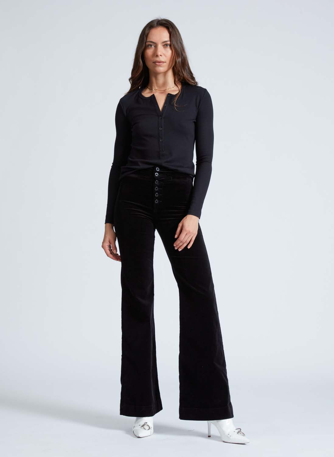 ASKK - Brighton Wide Leg Pant - Black Velvet