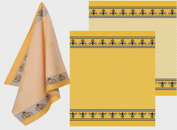 Tea Towel - Bees - Yellow