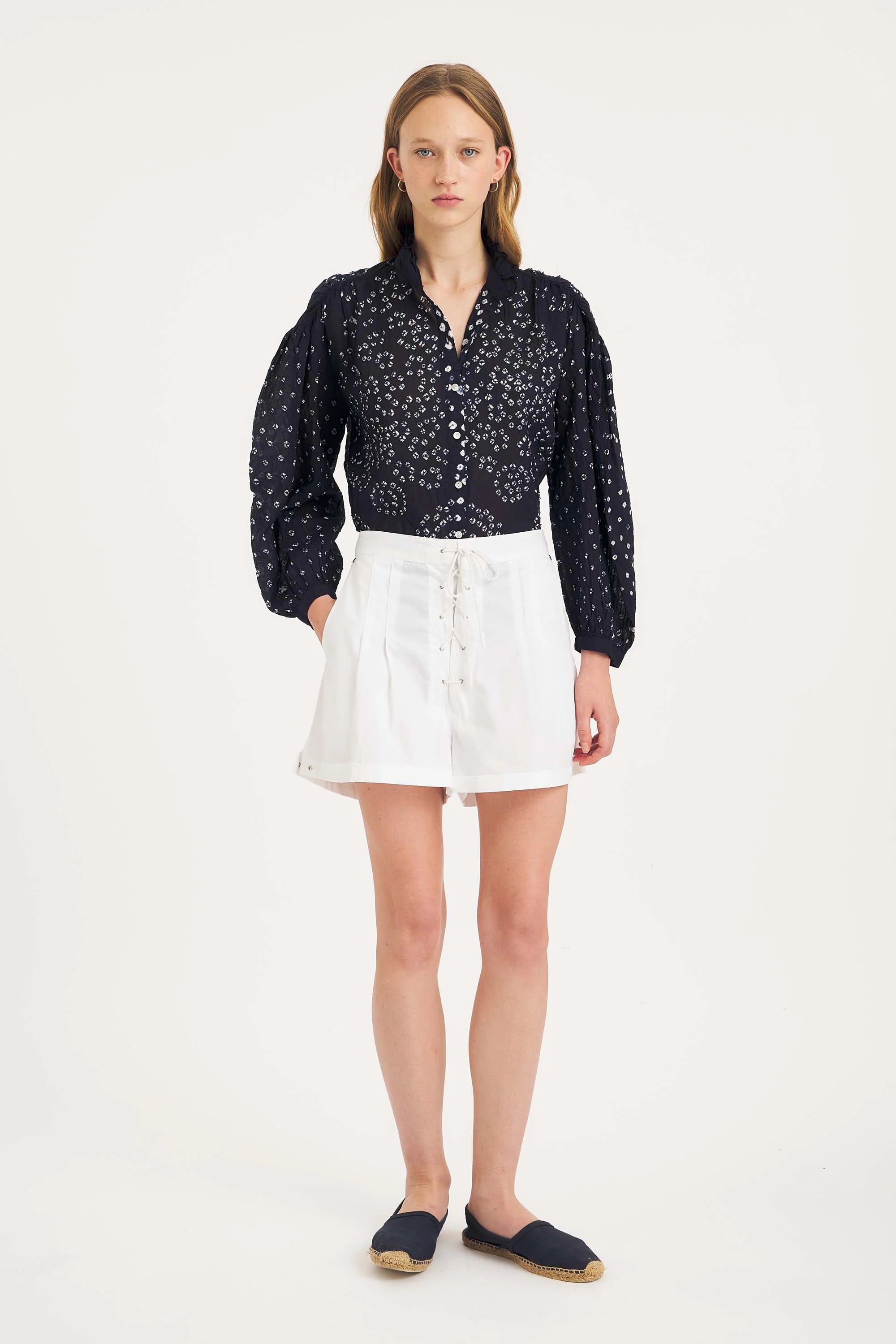 Antik Batik Bandini Blouse in Navy