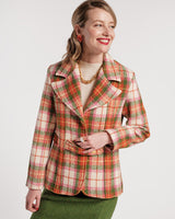 Frances Valentine - Bobby Wool Blazer Central Park Plaid - Pink Green