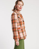 Frances Valentine - Bobby Wool Blazer Central Park Plaid - Pink Green