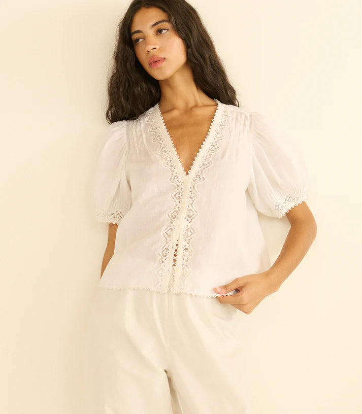 Doen Brigitta Top in Salt