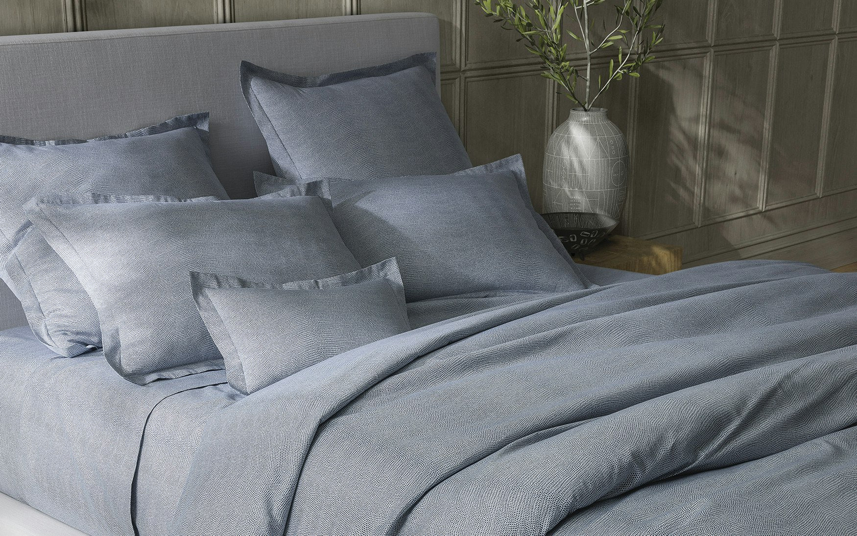 Matouk- Jasper Standard Sham- Hazy Blue