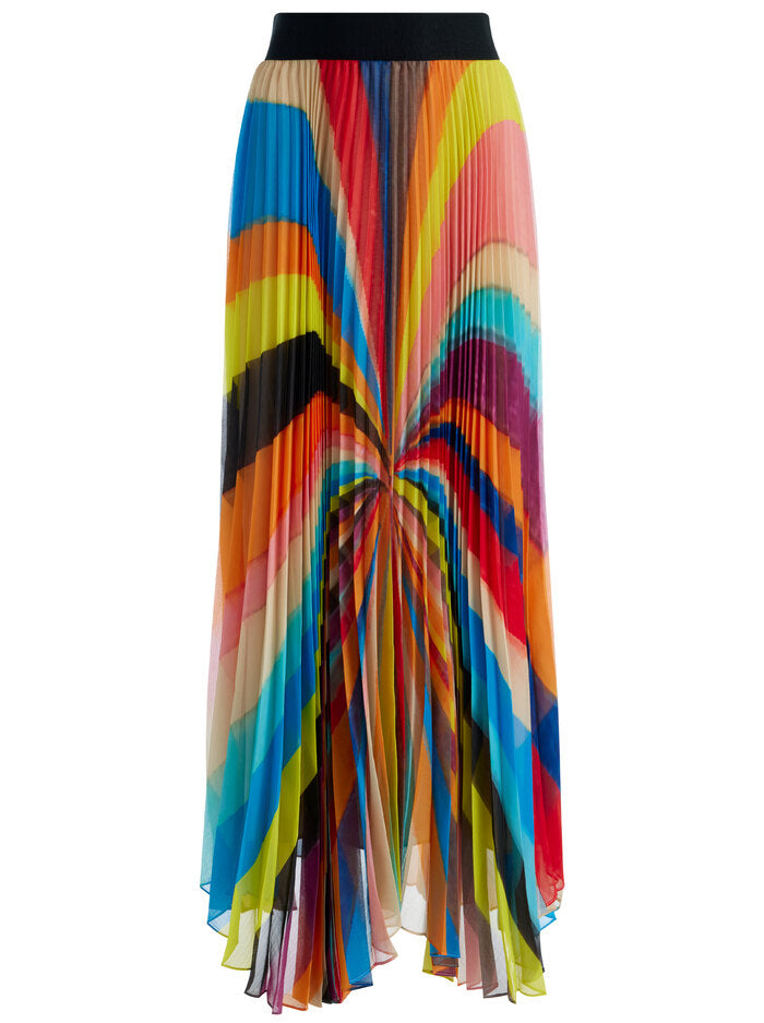 Alice + Olivia - Katz Maxi Pleated Skirt - Pomelo Stripe