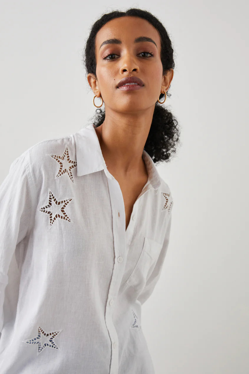 Rails - Charli Shirt - White Eyelet Stars