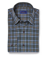 David Donahue - Brushed Plaid Shirt - Green