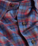 David Donahue - Twill Plaid Shirt - Chocolate & Berry