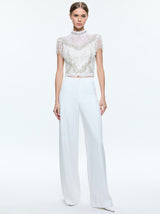 Alice + Olivia - Andra High Rise Wide Leg Pant - Off White